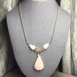 vintage rose quartz boho necklace